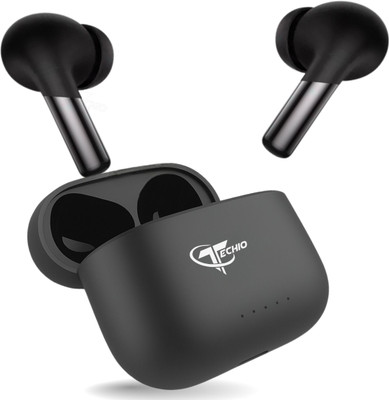 TECHIO True Bass Pods with Deep Bass Output, 6H Single Charge & Touch Bluetooth(Black, True Wireless)