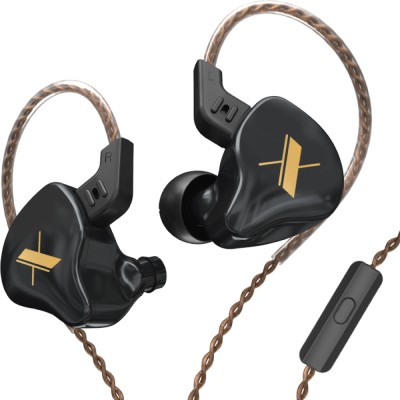 KZ EDX 10mm Dynamic Driver in-Ear Monitor with Mic Earphone IEM Wired Headset(Black, In the Ear)