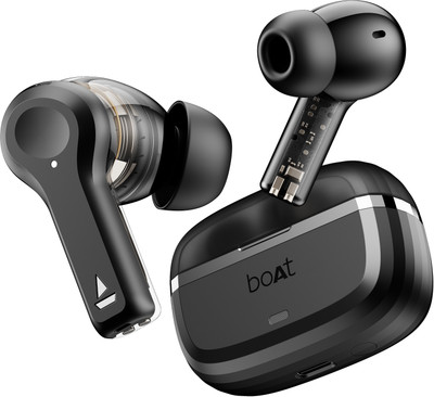 boAt Nirvana Space w/ 360 Spatial Audio, ANC(~32dB), 100HRS Battery & Dual Pairing Bluetooth(Cosmic Black, True Wireless)