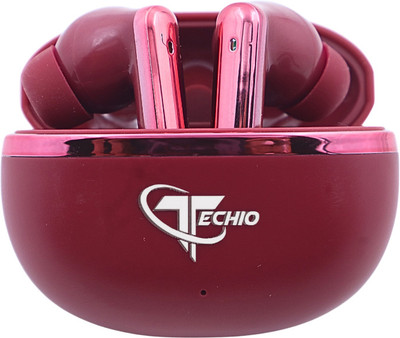 Techio Nirvana ion A 92 Earbud & 40Hrs of Playback Bluetooth(Red, True Wireless)
