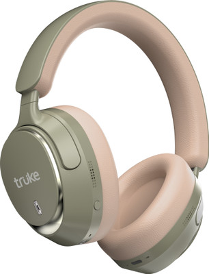 truke Aura Bass headphone w/ 40mm Drivers, 50Hrs playtime, low latency, ENC, Deep Bass Bluetooth(Green, On the Ear)