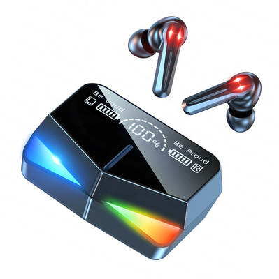 MOBIZAC TWS M28 Low Latency Gaming Earbuds with RGB Light 140H Playtime Wireless Earbuds Bluetooth Gaming(Black, True Wireless)