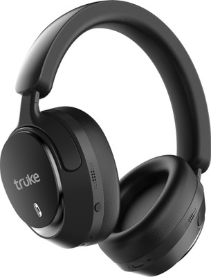 truke Aura Bass headphone w/ 40mm Drivers, 50Hrs playtime, low latency, ENC, Deep Bass Bluetooth(Black, On the Ear)