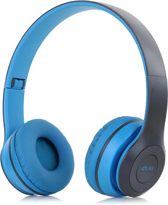 F FERONS Compact Foldable Headphone Crystal Crisp Clear Audio Soft Cushion Design Bluetooth(Dodger Blue, On the Ear)