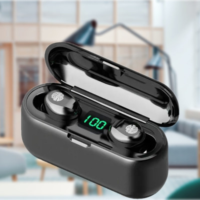 FRONY S71_F9 Wireless Earbuds with Bluetooth 5.0 & Digital Display Bluetooth(Black, In the Ear)