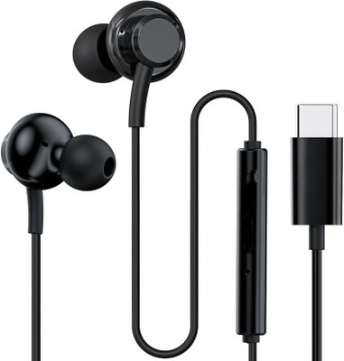 Tryexx Premium Wired Type-C Earbuds with Noise Isolation Headset Wired(Black, In the Ear)
