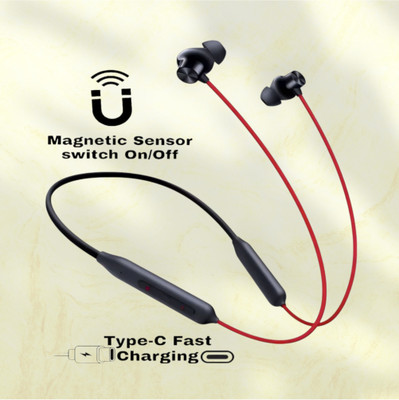 GDS Bulllets- MAGNETIC POWER OFF/ON 52Hr Playtime Headphone Bluetooth Neckband_RU Bluetooth & Wired(Red, In the Ear)