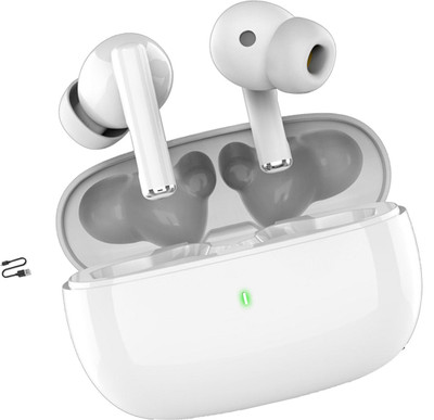 MSNR Wireless Headphones Dual Mic Cancelling Earphone V5.1 TWS-5 Bluetooth Gaming(White, True Wireless)