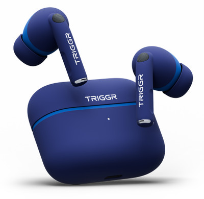 TRIGGR Ultrabuds N4 with Premium Finish, Rubber Grip Design, 40H Battery, 13 mm Drivers Bluetooth(Cobalt Mariner, True Wireless)