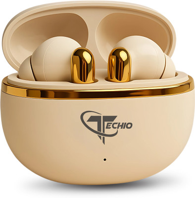 Techio Nirvana Ion TWS – Dual Mic ENC, Low Latency Gaming Mode, and Bluetooth 5.3 Bluetooth(Brown, True Wireless)