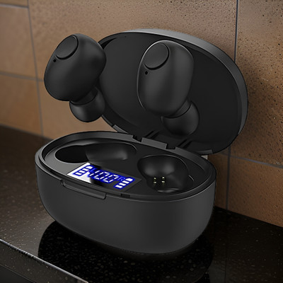 GUGGU G4_T12 TWS Bluetooth 5.0 Earbuds: Wireless Freedom with LED Display Bluetooth(Black, In the Ear)