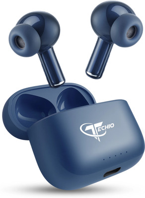 TECHIO GameWave Buds with Instant Pairing, 13mm Bass Drivers & HD Mic Bluetooth(Blue, True Wireless)