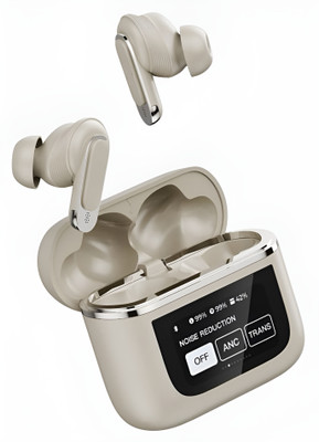 COREGENIX V8 TouchScreen ANC Bluetooth Earbud with 35Hr Playback,Active Noise cancellation Bluetooth(Cream, True Wireless)