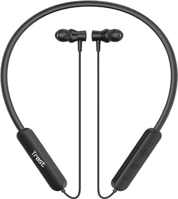 TROST Fox-10 boulty 40H playtime with Mic,Hibass/InLine Controls Wireless Neckband,5.0 Bluetooth(Black, In the Ear)