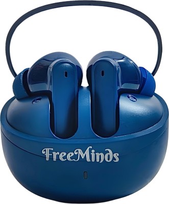 FreeMinds SunBurn Earbuds - Transparent Lid & ENC tech Wireless Bluetooth Headset(Blue) Bluetooth(Blue, In the Ear)