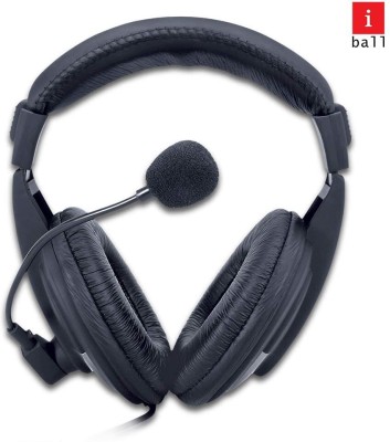 iball Wired Over Ear Headphones with Mic Bluetooth & Wired Headset(Black, On the Ear)