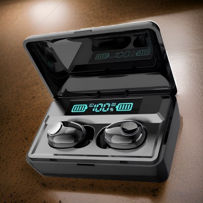 YAROH T8 True Wireless Earbuds: IPX5, Digital Display Charging Case, HD & Mic vp12 Bluetooth Headset(Black, In the Ear)