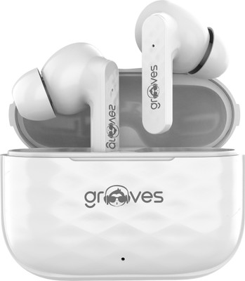 Grooves Ultra Luxury,120 Hr Playtime 49db Anc,Fast Charging Hybrid ANC 5.3(TWS) Bluetooth(White, True Wireless)