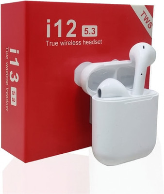wishvibe i12 Wireless 5.3 Earbuds With Charging Case Bluetooth(White, True Wireless)