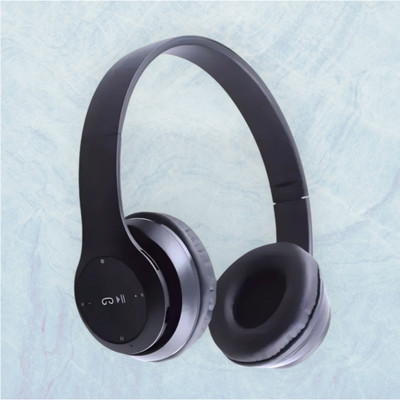 AIZINA Hi-Bass Headphones with Mic & SD Card Reader, Extended Battery_CG Bluetooth & Wired(Black, On the Ear)
