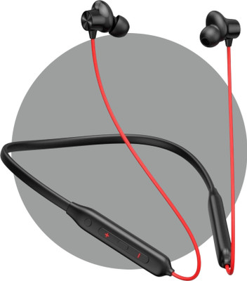E EARBOUT ONEPLUSe Z2 Sportz 34 Edition Bluetooth Neckband with Long Battery Life Bluetooth & Wired(Red, Black, In the Ear)