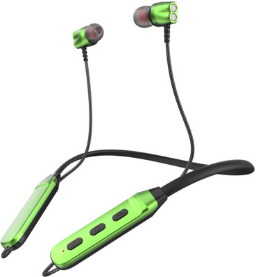 Techobucks Portable Neckband Thunder Beat Sound Gaming Sports Headphone Bluetooth Gaming(GREEN/BLACK, On the Ear)