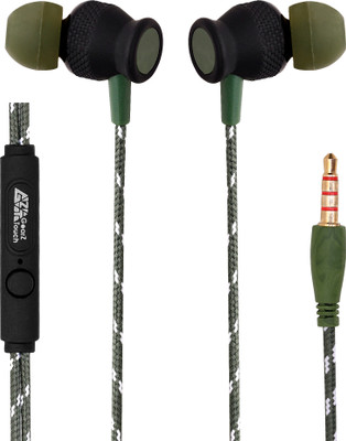 GEARZTOUCH Noise in Ear 3.5mm Wired Earphones with in Line HD Mic Wired(Green, In the Ear)
