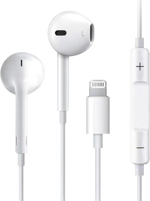 MARS iPhone MFi Certified Earphones, Wired Earphones With Mic For iPhone 14/13/12/11 Bluetooth & Wired Headset(White, In the Ear)