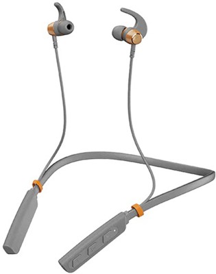 XEWISS Bluetooth5.1 36 Hours Music & Talk-Time; 300 Hours Stand by Time Neckband 06 Bluetooth Gaming((GREY, HighBass, Immersive LED Lights, In the Ear), In the Ear)