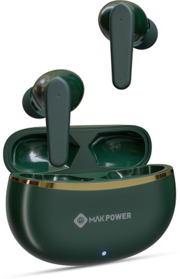 MAK POWER 48-H Playback, ENC, HD Sound, Deep Bass, Fast Charge, Touch Control TWS Earbud Bluetooth(Green, True Wireless)