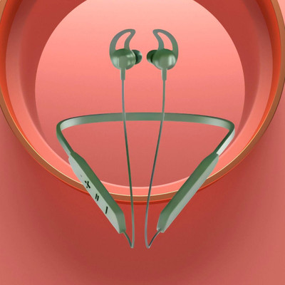 SYARA Bluetooth Headset Neckband with mic BT-Max 30H Playtime & Calling VibrationP349 Bluetooth(Green, True Wireless)