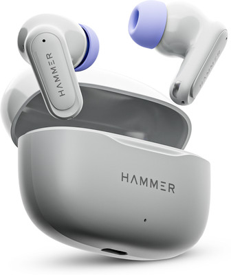 Hammer Airflow Neo Earbuds with 80H Playtime, 13mm Titanium Driver, 40ms Gaming Mode Bluetooth(Grey, True Wireless)