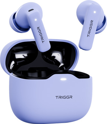TRIGGR Apex S2 with Dual Pairing, 60H Battery, Quad Mic ENC, Rapid Pair, Rubber Finish Bluetooth(Onyx Lilac, True Wireless)