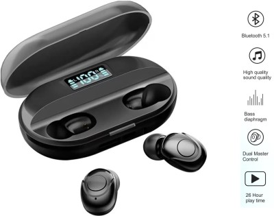 JAIN ELECTRONICS Earphone TWS Earbud Headphone Wireless Cordless Bluetooth Headset Rechargeable Bluetooth Headset(Black, True Wireless)