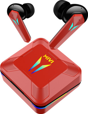 Mivi Commando X9 Earbuds, Dual RGB Lights, 35ms Low Latency Gaming, ENC, 72H Playtime Bluetooth(Red, True Wireless)