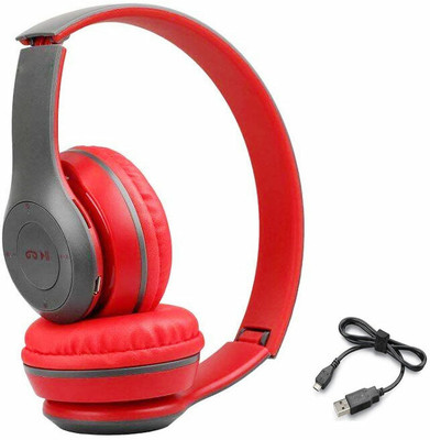 Treadmill p-47 performance gaming headset with Active Noise Cancelling Bluetooth(Red, On the Ear)