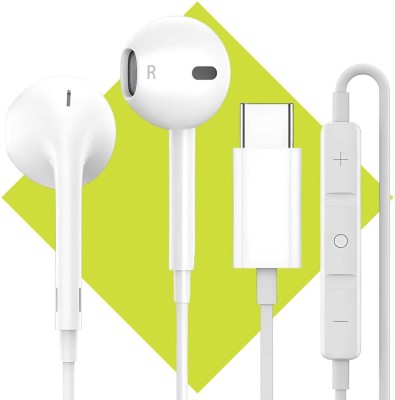 Bxeno Type C Handsfree with Mi- Xiaomi Redmi Note 13/ Note 13 Pro/Note 13 Pro+/13C[11] Wired Headset(White, In the Ear)