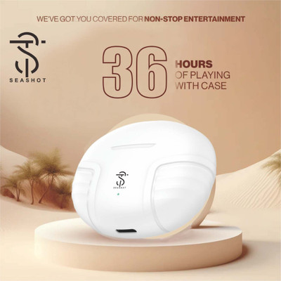 Seashot V11 Truly Wireless in Ear Ear Buds w/Up to 15 HRS Playtime, Dual Mics Bluetooth(White, True Wireless)
