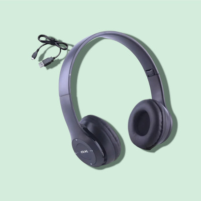AIZINA Portable Wireless Headphones featuring Signature Bass Sound_ED Bluetooth & Wired(Black, On the Ear)