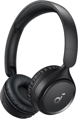 soundcore by Anker H30i OnEar Headphone with 40mm pure bass drivers,70 Hrs battery,Dual connection Bluetooth(Black, On the Ear)