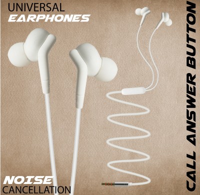 liluns wired earphones with In-line mic Super Extra Bass Wired Headset(White, In the Ear)