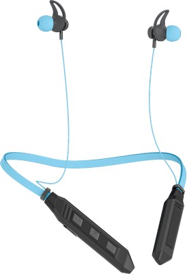 TEQIR Neckband Earphone 15 hrs Playback Magnetic ,Splash Proof, Charging with Mic Bluetooth Headset(Blue, In the Ear)