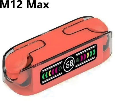 Tunifi M12 Max Earbuds Unbeatable 40H Playtime, ASAP Charge | V5.1 AI Calling Headphone Bluetooth Headset(Orange, True Wireless)