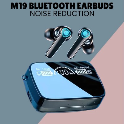 SACRO M19 Wireless (Earbuds) TWS 5.1 Large Dual LED Display & Bluetooth HeadphonesZ128 Bluetooth(Black, True Wireless)