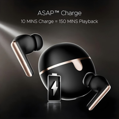 IZWI Ayropods 161 ANC Elite w/ ANC, 50 HRS Playback, ASAP Charge & ENx Technology-1 Bluetooth Gaming(Black, True Wireless)