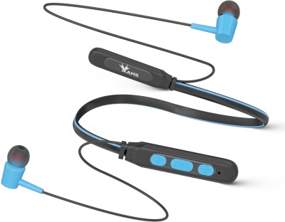 AAMS 101 Bluetooth Neckband with Upto 60 Hours Playback, ASAP Charge, IPX5 WaterProof Bluetooth Headset(Black, Blue, In the Ear)