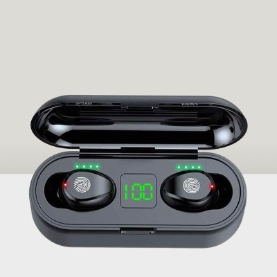 FRONY T20_F9 Wireless Earbuds with Bluetooth 5.0 & Digital Display Bluetooth Headset(Black, In the Ear)
