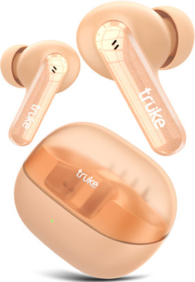 truke Buds Echo 24-Bit 360 Spatial Audio, 13mm Titanium Driver, 70H Playtime, 4Mic ENC Bluetooth(Orange, True Wireless)