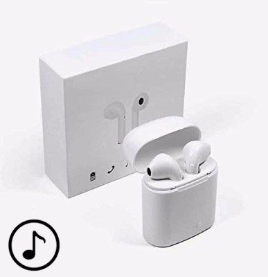 HUTUVI Bluetooth Earphone with Mic HEADPHONE Bluetooth Headset (White, In the Ear)30 Bluetooth Headset(White, In the Ear)