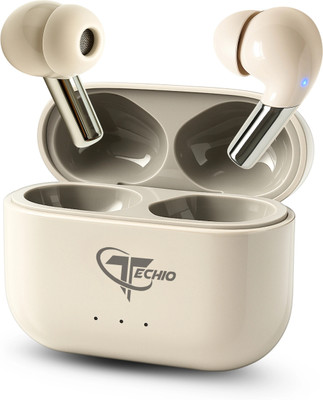 Techio Buds Xero – True Wireless Earbuds K3 with 12.4mm Drivers Bluetooth(White, True Wireless)